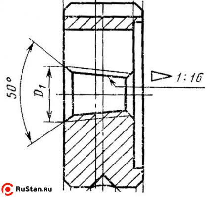 Плашка Коническая дюймовая   К  1 1/4"(NPT), 11 1/2 ниток/дюйм, dнар.75мм фото №1