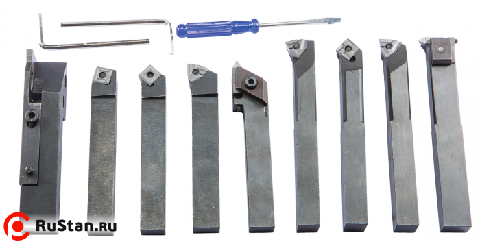 Набор из 9 резцов 12x10 мм с мех.креплением твердосплавных пластин фото №2 Набор из 9 резцов 12x10 мм с мех.креплением твердосплавных пластин фото №2