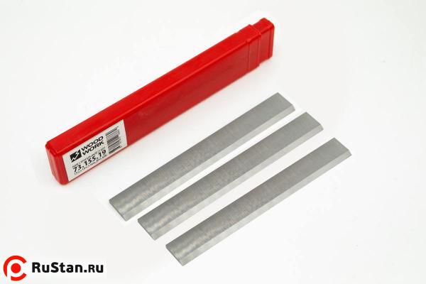 Комплект ножей HM фото №2 Комплект строгальных ножей HSS 6% 155X19X3мм (3 шт.) для 54A, JJ-6L-M, JJ-6OS фото №2