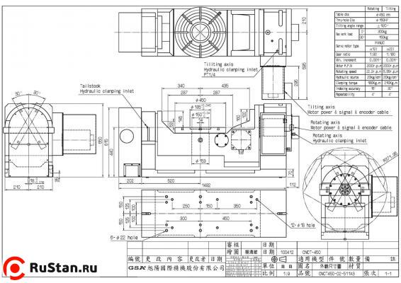 Размеры стола CNCT-450 фото №2 Размеры стола CNCT-450 фото №2