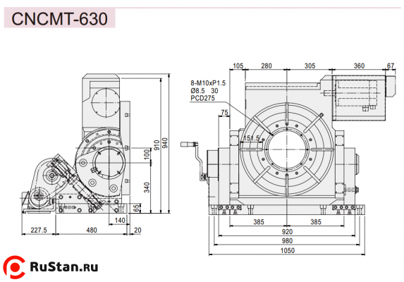 Размеры стола CNCMT-630 фото №3 Размеры стола CNCMT-630 фото №3
