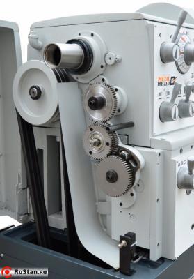 Под защитной крышкой шпиндельной бабки расположены приводные шкивы и гитара зубчатых колес. фото №3 METAL MASTER Z41100 фото №3