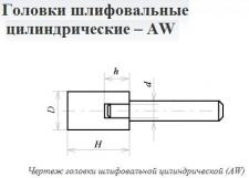 Головка абразивная 50х38х8 AW(ГЦ) 25А F60(25Н) O(СТ1) с хвостовиком 